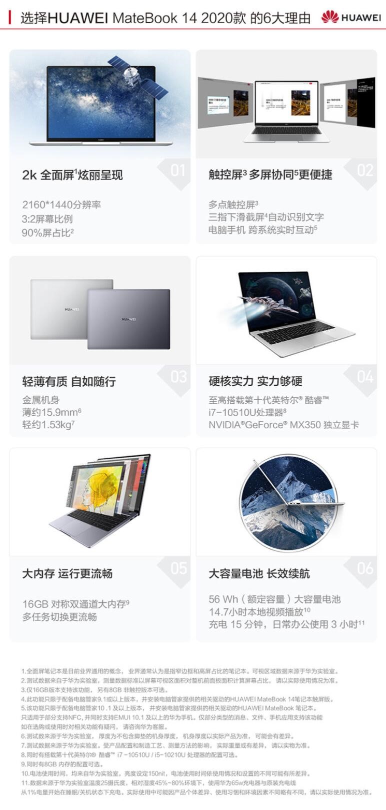华为/HUAWEI MateBook 14 14英寸笔记本电脑（i7/16G/512G/MX350-2G独显）(图5)